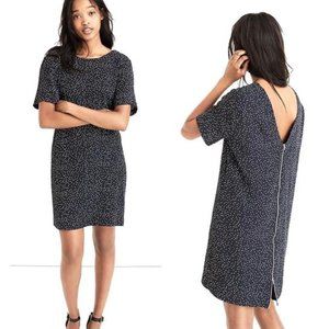 Madewell Zip-Back Shift Dress in Dot Scatter  (00)